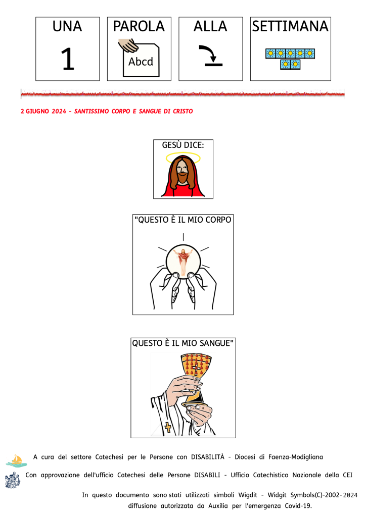 2 giugno 2024 – Santissimo corpo e sangue di Cristo